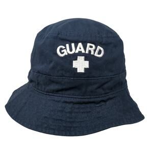 Lifeguard Bucket Hat Solid Blue Medium Embroidered Vent Holes Outdoor